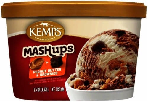 Kemps Mashups Peanut Butter & Brownie Ice Cream Tub