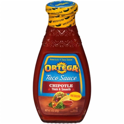 Ortega Medium Chipotle Taco Sauce. Glass