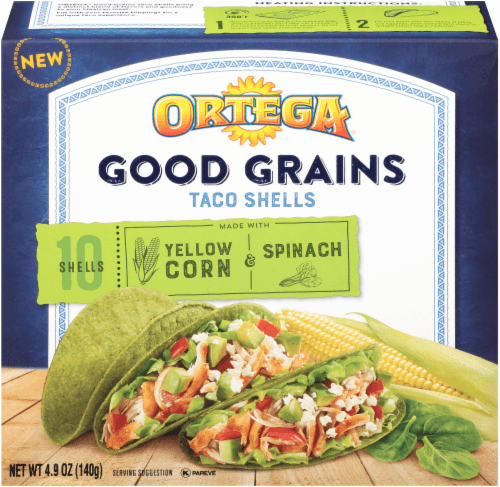 Ortega Good Grains Yellow Corn & Spinach Taco Shells