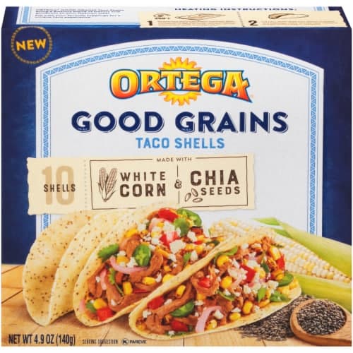 Ortega Good Grains White Corn & Chia Seeds Taco Shells