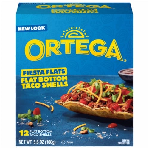 Ortega Taco Shells Fiesta Flats Flat Bottom Box