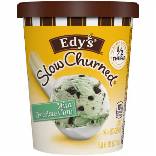 Edys Slow Churned Ice Cream, Light, Mint Chocolate Chip