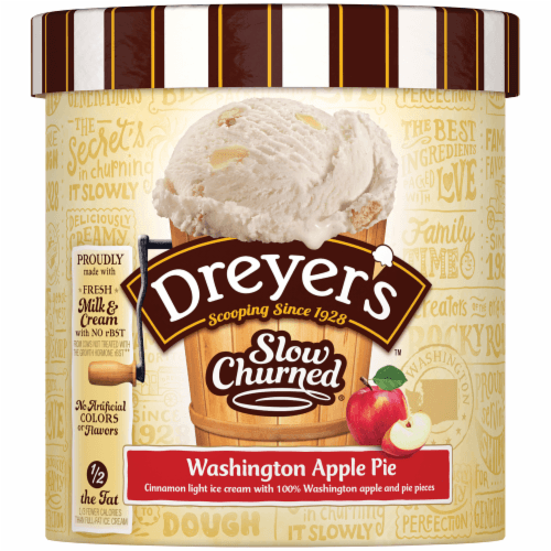 Edys Slow Churned Ice Cream, Light, Washington Apple Pie