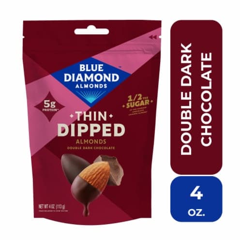 Blue Diamond Thin Dipped Almonds Double Dark Chocolate