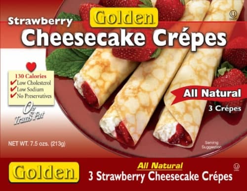 Golden Strawberry Cheese Crepes