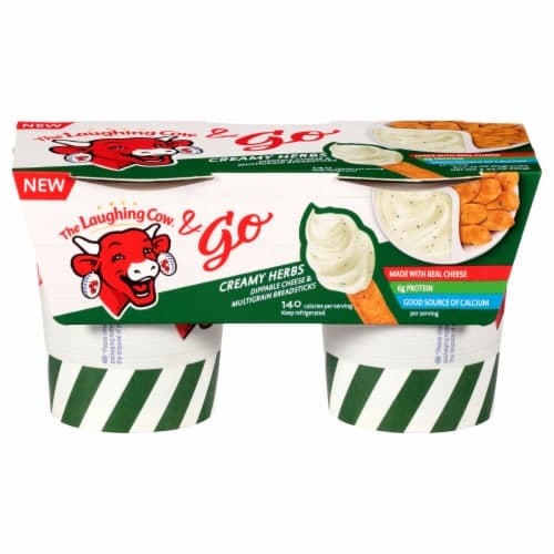 The Laughing Cow & Go Creamy Herbs Dippable Cheese & Multigrain Breadsticks