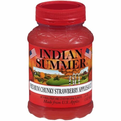 Indian Summer Apple Sauce, Premium Chunky Strawberry