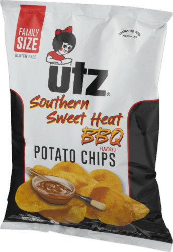 Utz Potato Chips, Southern Sweet Hot Bbq Flavored, Family Size
