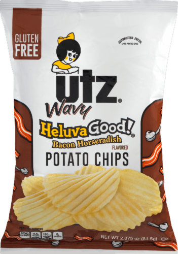 Utz Heluva Good! Potato Chips, Wavy, Bacon Horseradish Flavored