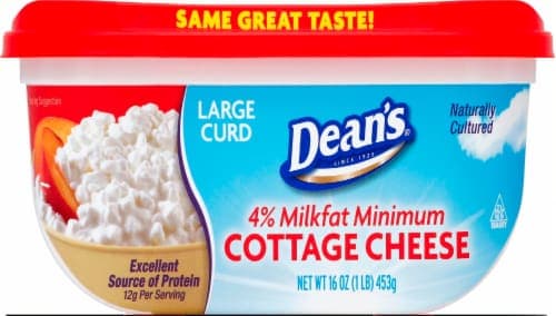 Dean'S 4% Milkfat Cottage Cheese Large Curd