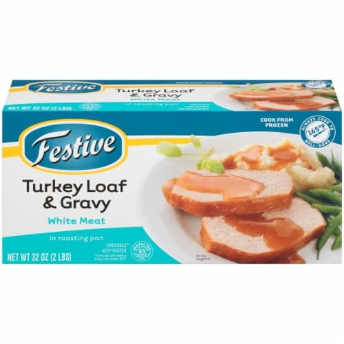 Festive White Meat Turkey Loaf & Gravy In Roasting Pan