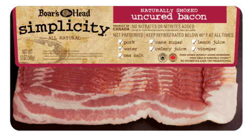 Boars Head Simplicity Bacon Naturally Smoked All Natural Uncured Bacon