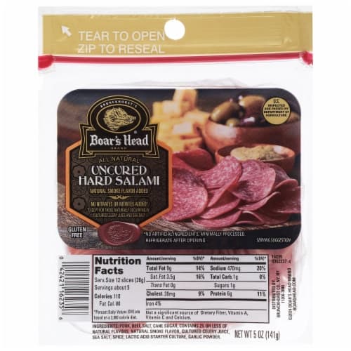 Boars Head Uncured Hard Salami In A Pouch