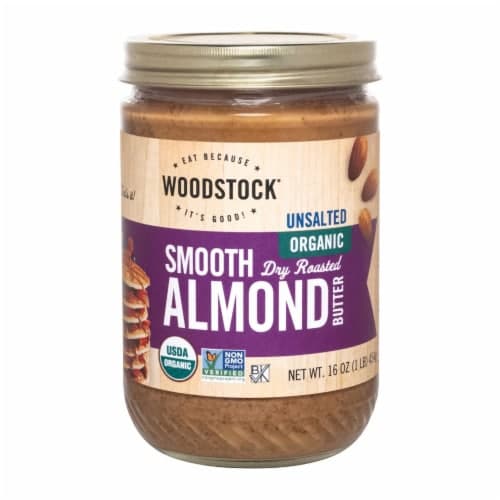 Woodstock Smooth & Unsalted Dry Roasted Organic Almond Butter