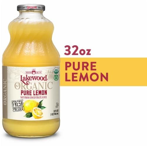 Lakewood Organic Juice Fresh Pressed Pure Lemon