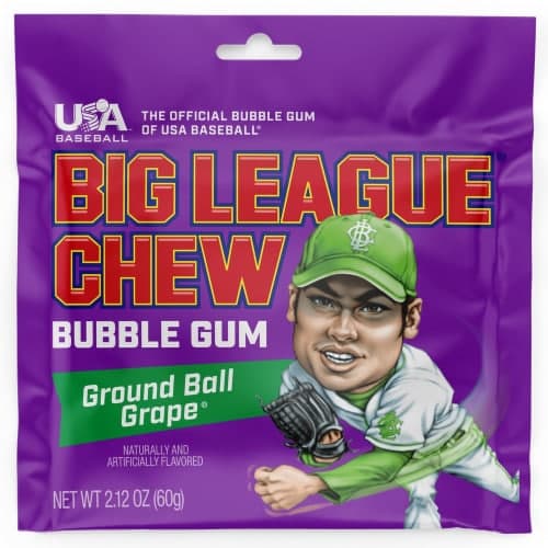 Big League Chew Ground Ball Grape Bubble Gum