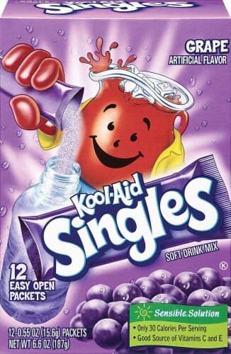 Kool-Aid Singles Sugar-Sweetened Grape Artificially Flavored Powdered Soft Drink Mix, On-The-Go