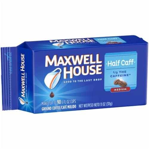 Maxwell House Half Caff Medium Roast Ground Coffee With 1/2 The Caffeine