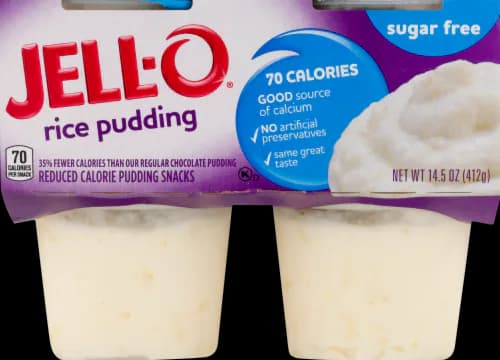 Jell O Pudding Snacks, Reduced Calorie, Rice Pudding, Original