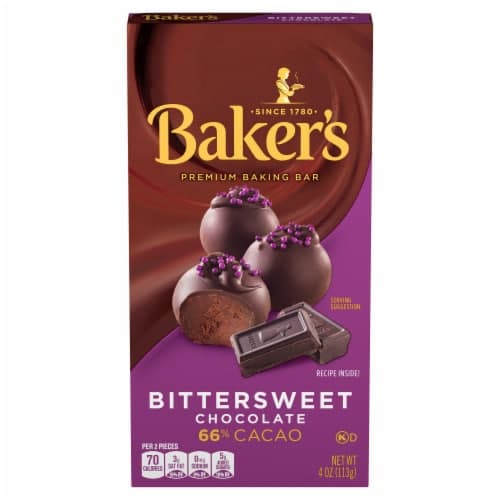 Baker'S Bittersweet Chocolate Premium Baking Bar With 66% Cacao