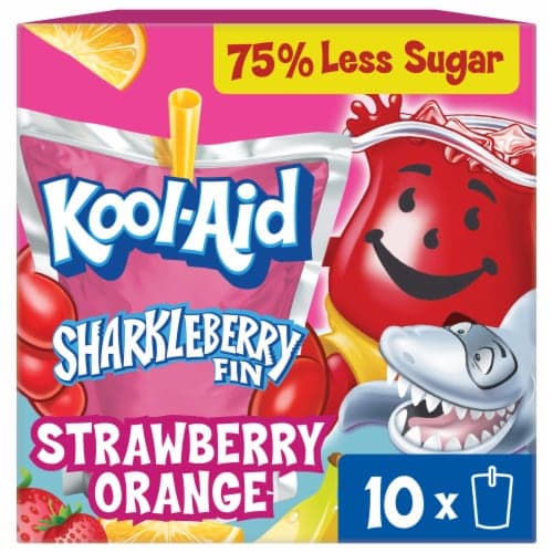 Kool-Aid Jammers Sharkleberry Fin Strawberry Orange Punch Soft Drink Pouches