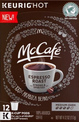 Mccafe Keurig Hot Coffee, 100% Arabica, Medium-Dark, Espresso Roast, K