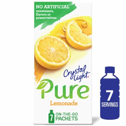 Crystal Light Pure Lemonade Naturally Flavored Powdered Drink Mix On The Go