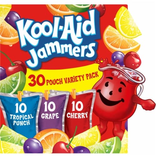 Kool-Aid Jammers Tropical Punch Grape & Cherry Drink Variety Pack Pouches