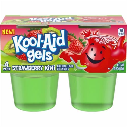 Kool-aid Gels Strawberry Kiwi Jello Ready To Eat Gelatin Snack