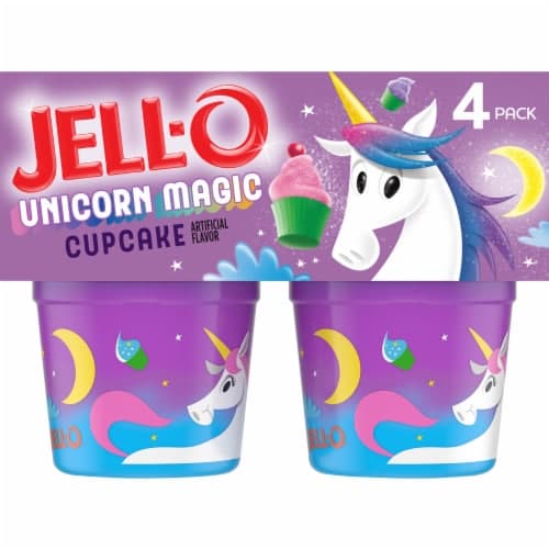 Jell-O Unicorn Magic Cupcake Ready To Eat Pudding Cups Snack
