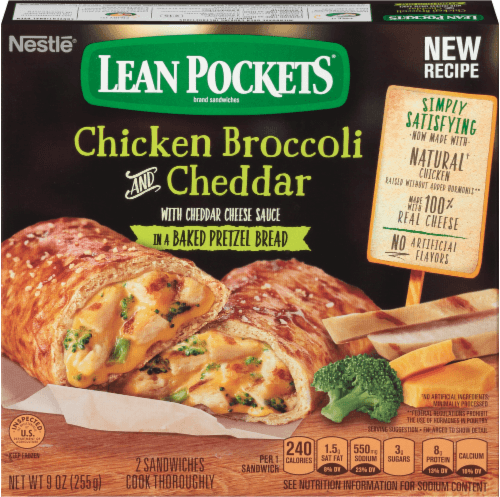 Lean Pockets Sandwiches, Whole Grain Crust, Chicken Broccoli & Cheddar