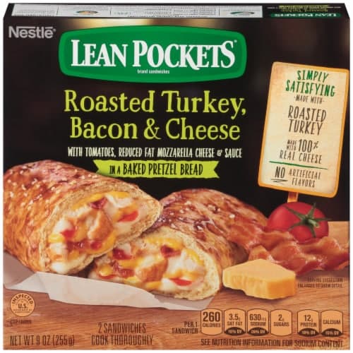 Lean Pockets Roasted Turkey, Bacon & Cheese  Sandwiches