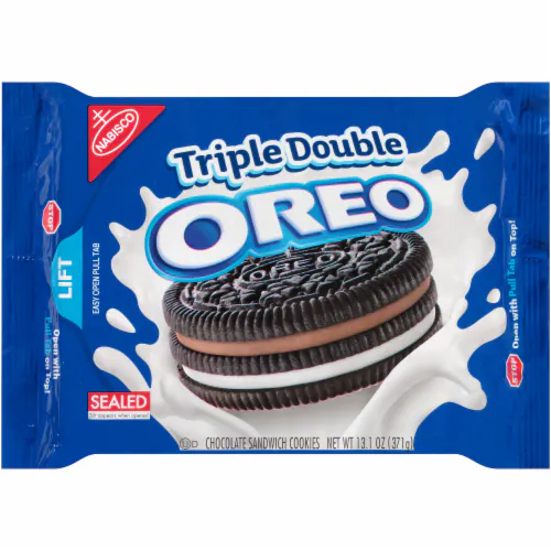 Oreo Triple Double Cookies, Sandwich, Chocolate