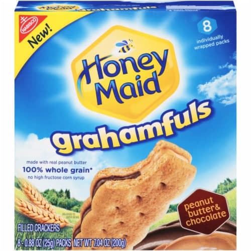 Nabisco Honey Maid Grahamfuls Peanut Butter & Chocolate Filled Crackers 