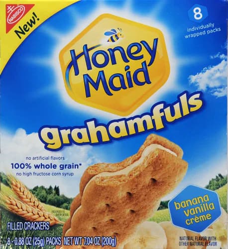Honey Maid Grahamfuls Filled Cracker Packs Banana Vanilla Creme