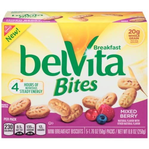 Belvita Bites Breakfast Biscuits, Mini, Mixed Berry