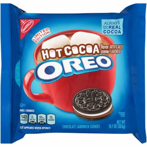 Nabisco Oreo Limited Edition Hot Cocoa Chocolate Sandwich Cookies. Tray