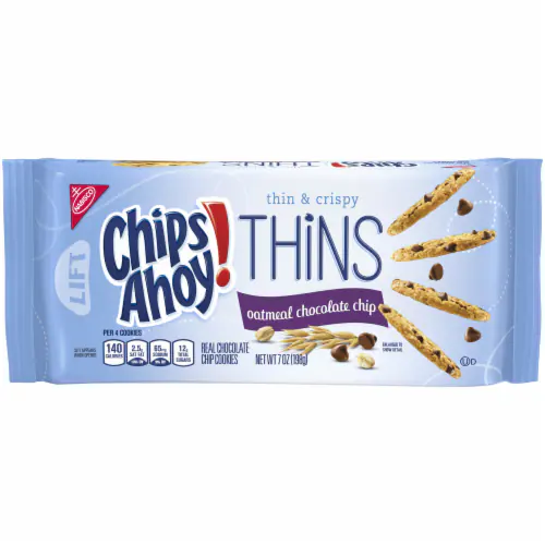 Chips Ahoy Cookies, Oatmeal Chocolate Chip, Thins