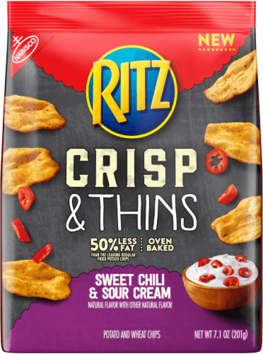 Ritz Crisp & Thins Potato And Wheat Chips, Sweet Chili & Sour Cream
