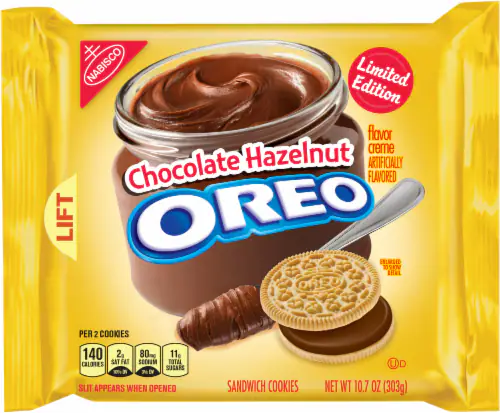 Oreo Cookies, Sandwich, Chocolate Hazelnut Flavor Creme
