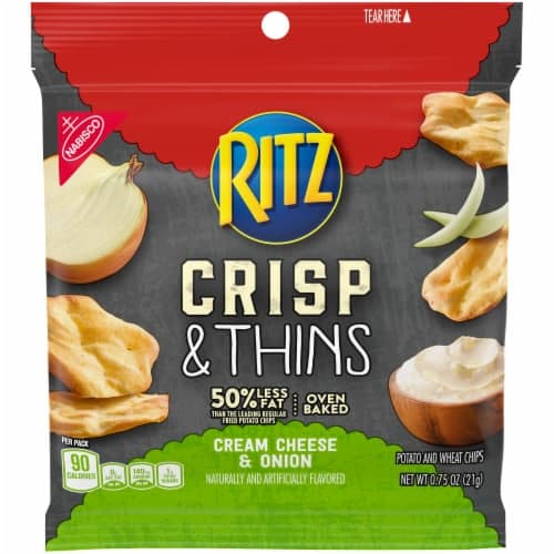 Nabisco Ritz Crisp & Thins Cream Cheese & Onion Potato And Wheat Chips