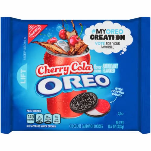 Oreo Sandwich Cookies, Chocolate, Cherry Cola Flavor Creme