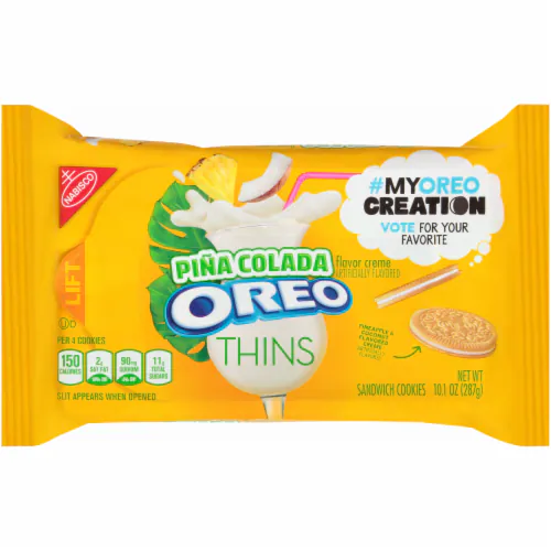 Oreo Thins Sandwich Cookies, Pina Colada Flavor Creme