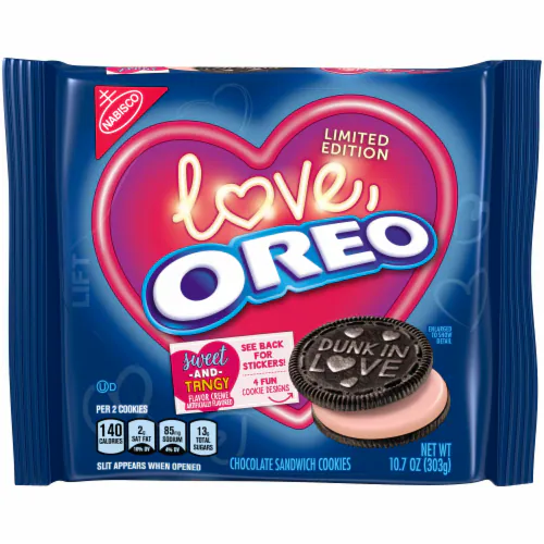 Nabisco Limited Edition Sweet And Tangy Creme Love, Oreo Chocolate Sandwich Cookies. Tray
