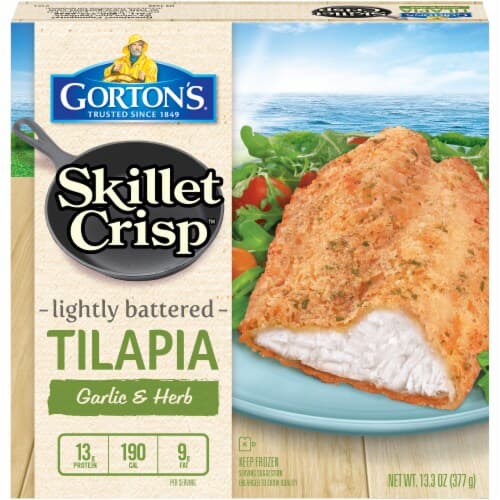 Gorton'S Skillet Crisp Garlic & Herb Lightly Battered Tilapia Fillets
