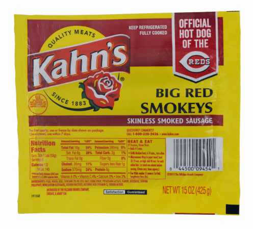 Kahn'S Big Red Smokeys Skinless Smoked Sausages