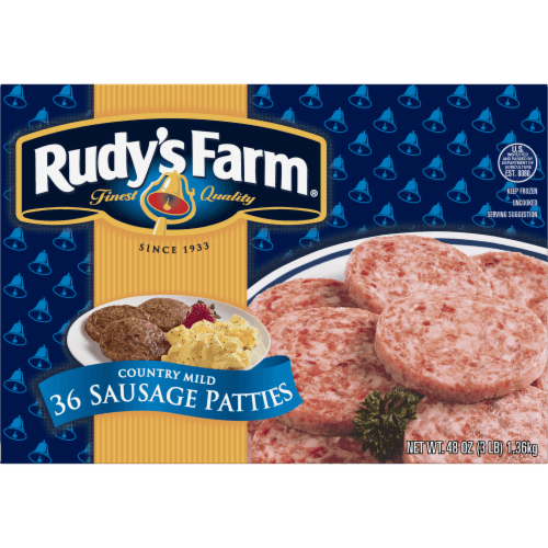 Rudy'S Farm Sausage Patties, Country Mild