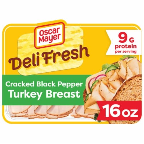 Oscar Mayer Deli Fresh Cracked Black Pepper Turkey Breast Lunch Meat Family Size Tray