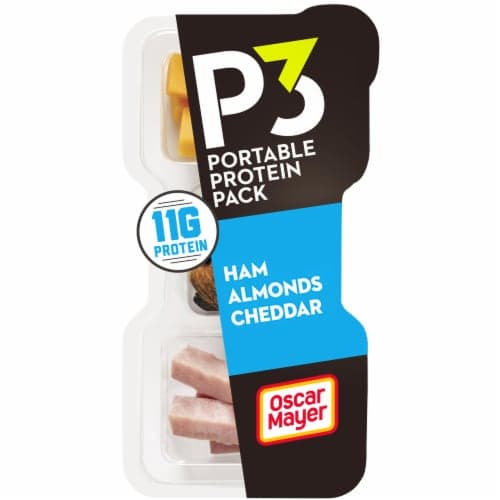 P3 Portable Protein Snack Pack With Ham Almonds & Cheddar Cheese Tray