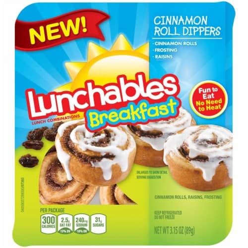 Lunchables Breakfast Combinations, Cinnamon Roll Dippers